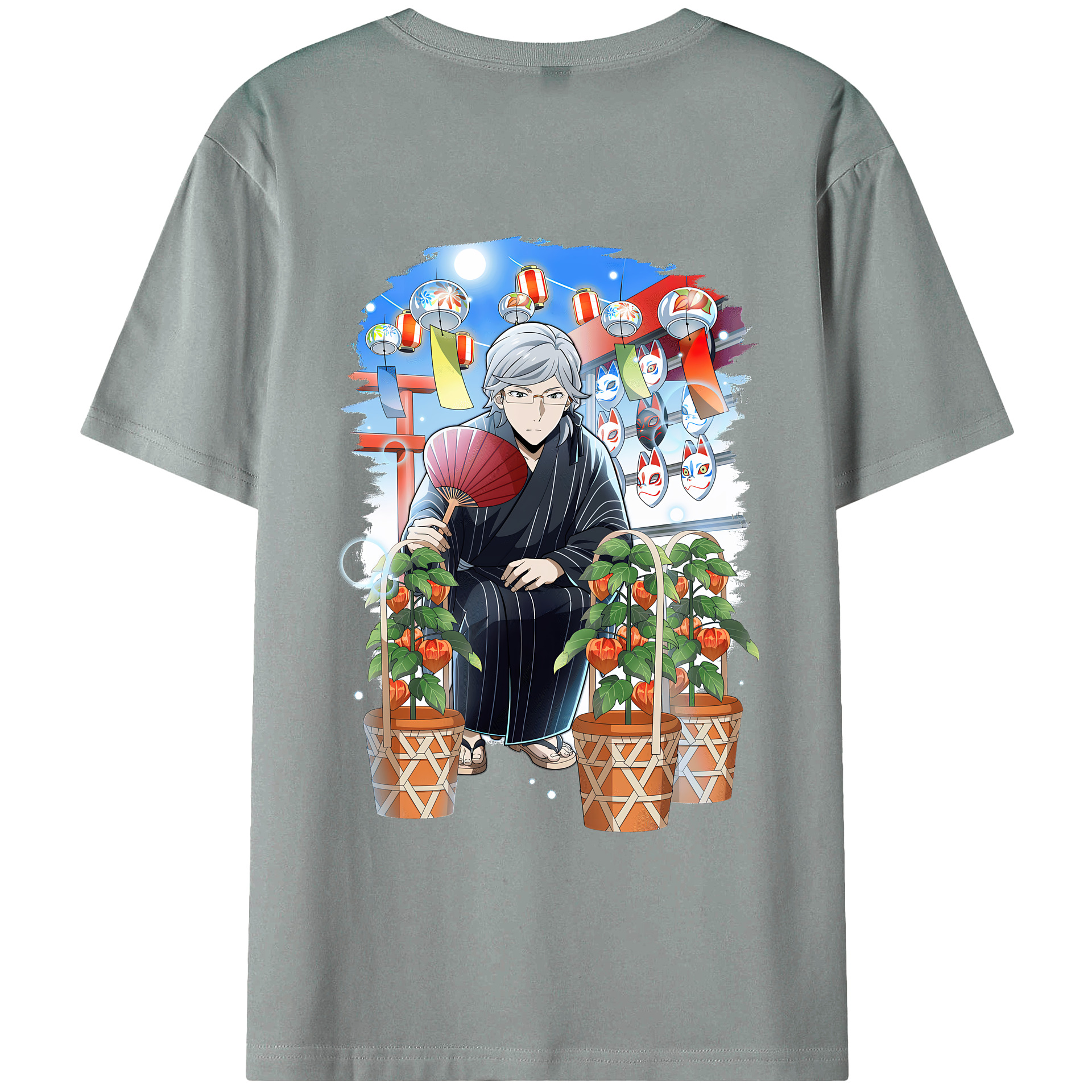 （画像用） 文豪ストレイドッグス Bungo Stray Dogs 綿100％ メンズ半袖Tシャツ（バックプリント） 通気性